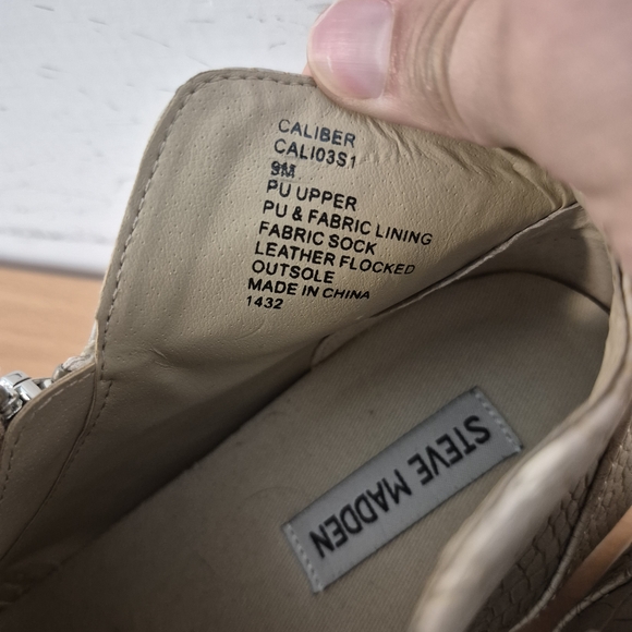 Steve Madden Women Taupe Faux Croc Caliber High Top Zip Platform Sneakers - Picture 3 of 7